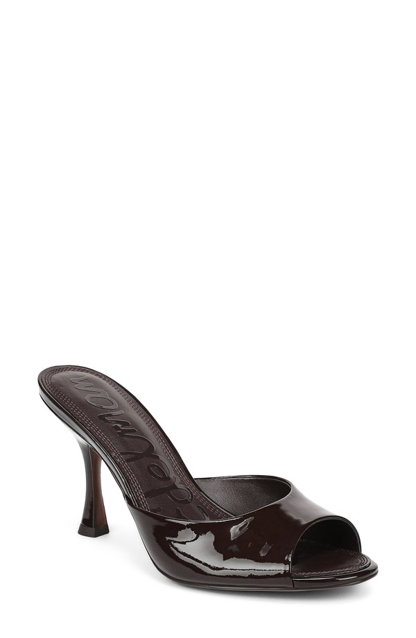 サムエデルマン レディース シューズ ヒール サンダル Sam Edelman Jeanie Slide Sandal (Women) RICHOCOLATE PATENT チョコレート｜ReVida 店
