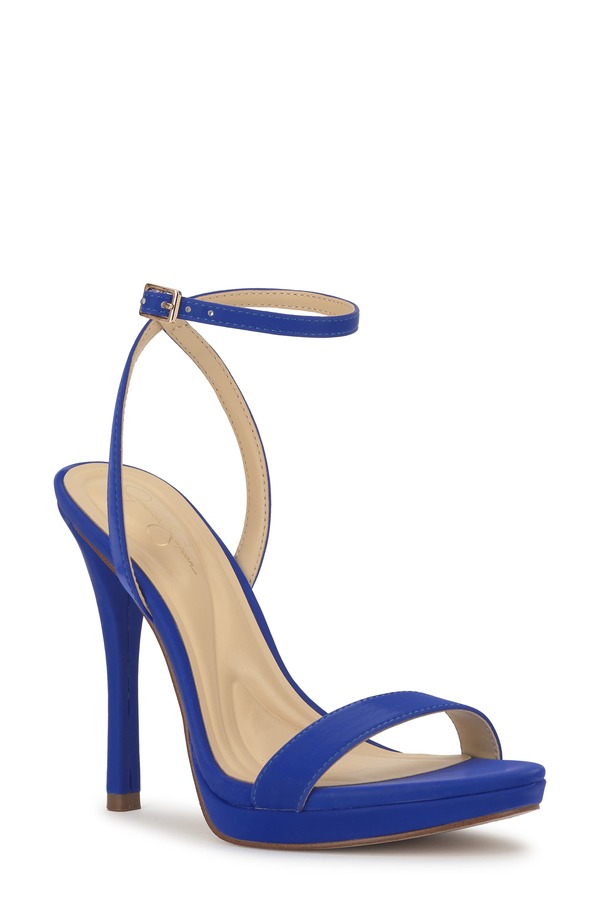 ジェシカシンプソン レディース シューズ ヒール サンダル アンクル Jessica Simpson Divrankle Strap Stiletto Sandal (Women) BLUE ROYALE ブルー|ReVida 店
