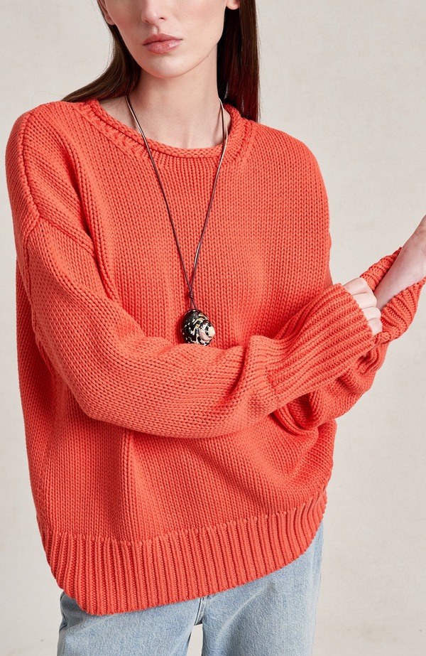ラ リーニュ レディース アウター ニット・セーター La Ligne Solid Marina Sweater Coral コーラル｜ReVida 店