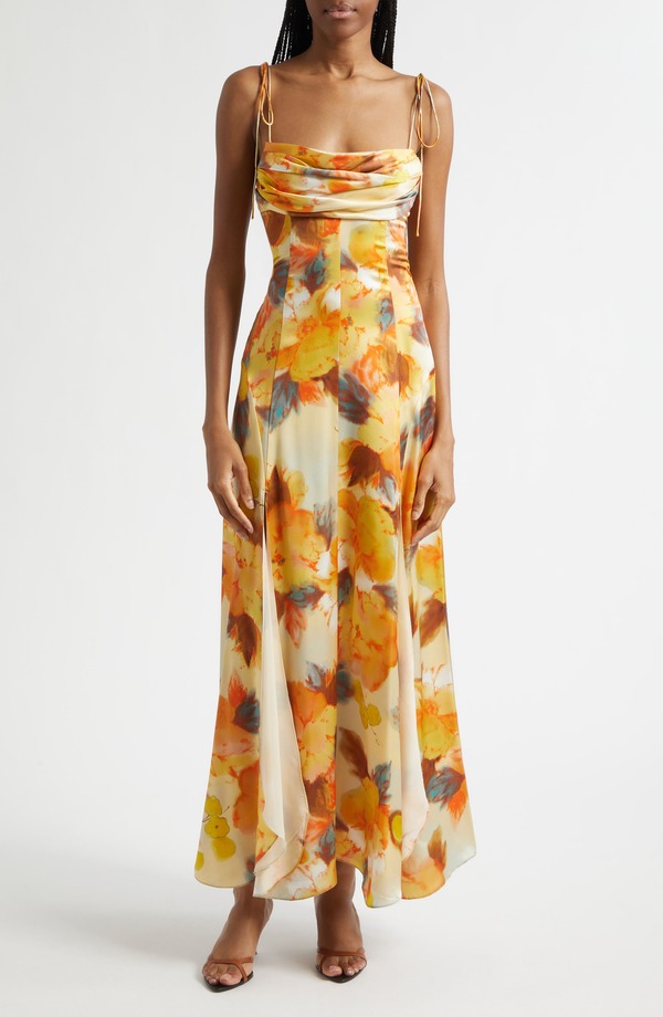 サンク セプト レディース トップス ワンピース フラワー柄 プリント フラワー Cinq Sept Betty Floral Print Cocktail DressMOKE SAND MULTI スモーク｜ReVida 店