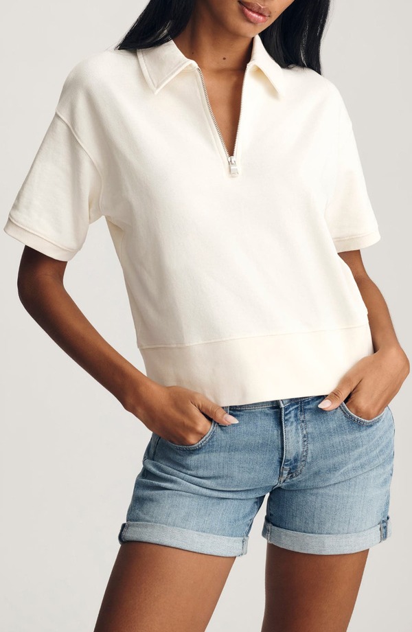 マーヴィ ジーンズ レディース アウター パーカー・スウェット ポロシャツ Mavi Jeans Polo Sweatshirt WHISPER WHITE ホワイト|ReVida 店