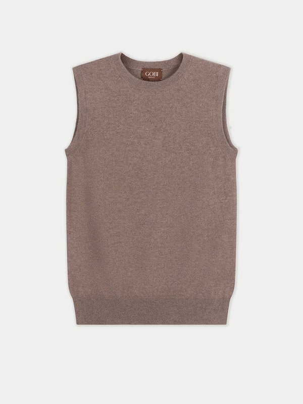 ゴビ カシミヤ レディース トップス シャツ クルーネック ベスト Gobi Cashmere Timeless Cashmere Crewneck Vestaupe トープ|ReVida 店