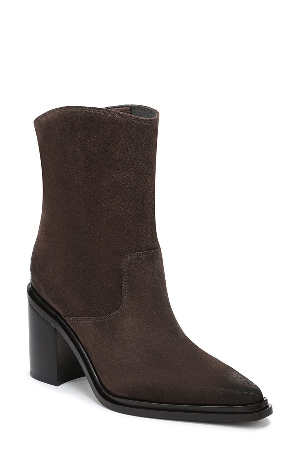 フランコサルト レディース シューズ ブーツ・レインブーツ ヒール Franco Sarto Laken Block Heel Bootie (Women) DARK BROWN LEATHER ブラウン｜ReVida 店 62,800円
