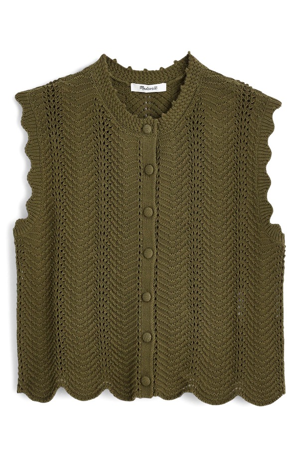 メイドウェル レディース アウター パーカー・スウェット ニット Madewell Wavy Knit Button-Up Shell FADED IVY|ReVida 店