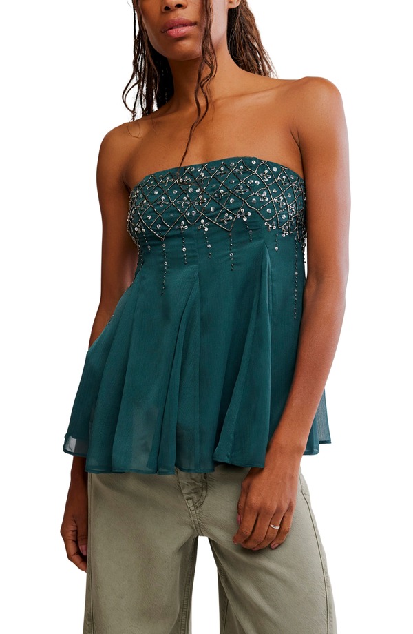 フリーピープル レディース トップス シャツ Free People Tara Embellished Tube Top MIDNIGHT MOUNTAIN|ReVida 店