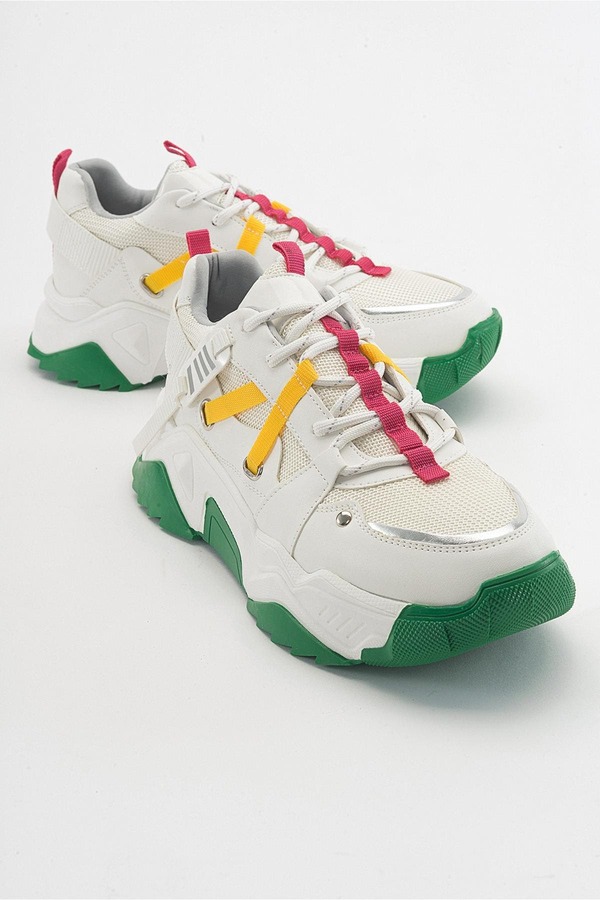 プロローグシューズ レディースニーカー Prologue Shoes Maggie Sport Sneakers (Women) White Fuchsia Faux Leather ホワイト|ReVida 店