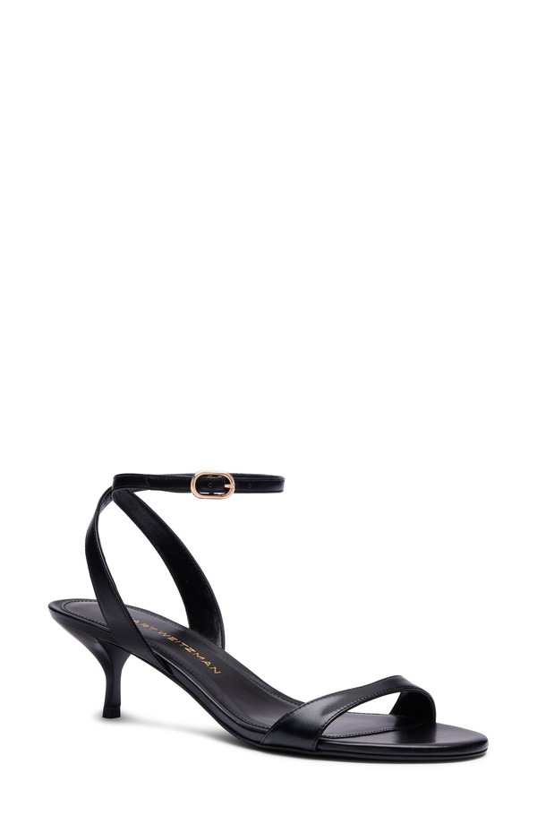 スチュアート ワイツマン レディース シューズ パンプス サンダル レザー Stuart Weitzman Kylie Leather Slide Sandal (Women) BLACK ブラック｜ReVida 店