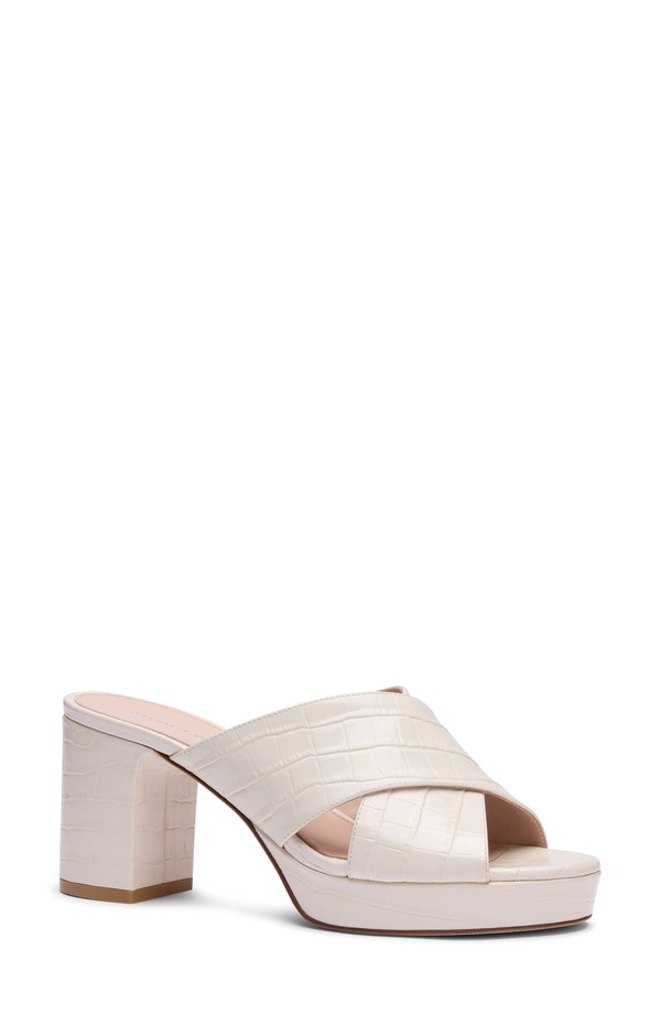 スチュアート ワイツマン レディース シューズ パンプス プラットフォーム サンダル レザー Stuart Weitzman Dyna Leather Platform Slide Sandal (Women) LINEN /LINEN｜ReVida 店