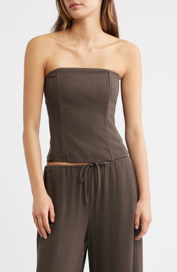 パクサン レディース トップス シャツ PacSun Marissa Corsetop BROWN ブラウン|ReVida 店