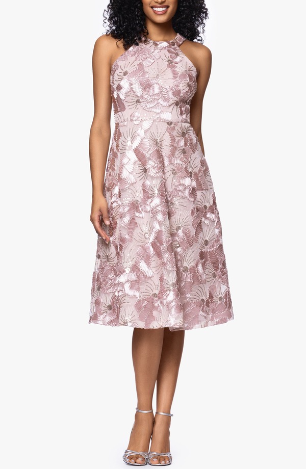 ベッツィアンドアダム レディース トップス ワンピースパンコール ノースリーブ レース Betsy & Adam Sequin Soutache Lace Sleeveless Cocktail Dress BLUSH ブラッシュ|ReVida 店
