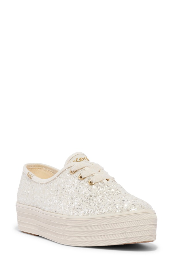 ケッズ レディース シューズ スニーカー プラットフォーム Keds Point Glitter Platform Sneaker (Women) LIGHT BEIGE GLITTER ベージュ｜ReVida 店