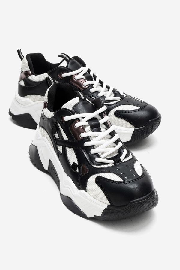 プロローグシューズ レディースニーカー プラットフォーム Prologue Shoes Loretta Platform Sneakers (Women) Black White ホワイト｜ReVida 店