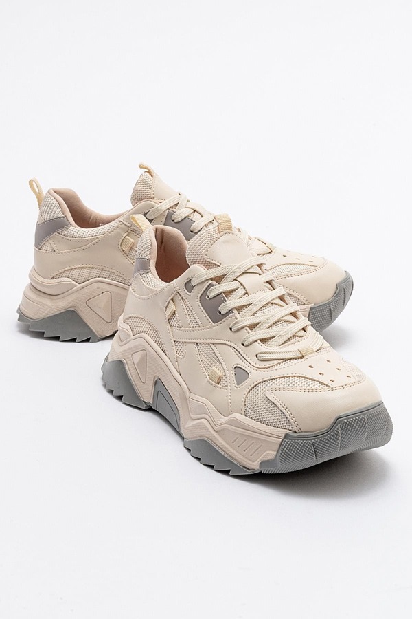 プロローグシューズ レディースニーカー プラットフォーム Prologue Shoes Loretta Platform Sneakers (Women) Ecru エクリュ｜ReVida 店