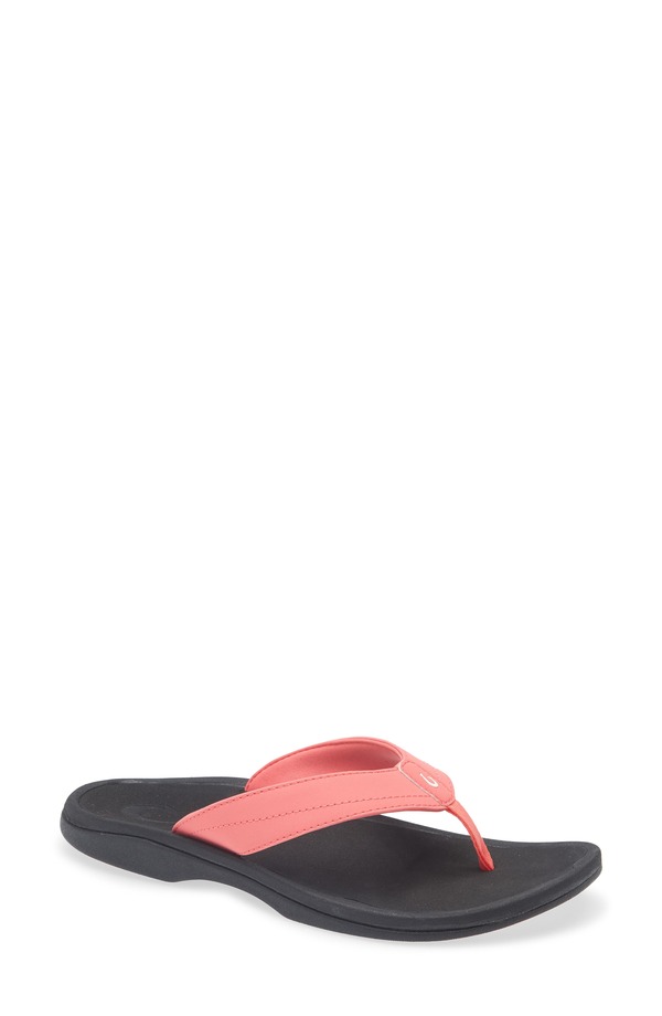 オルカイ レディース シューズ サンダル OluKai Ohana Flip Flop (Women) HOT PINK / BLACK ブラック｜ReVida 店