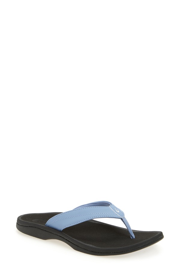 オルカイ レディース シューズ サンダル OluKai Ohana Flip Flop (Women) OCEAN FOG / BLACK ブラック｜ReVida 店