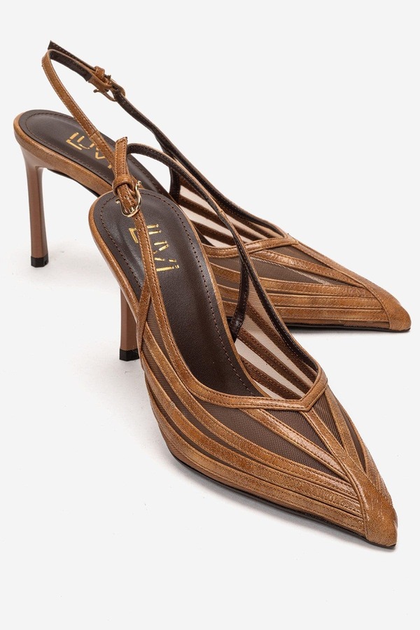 プロローグシューズ レディース パンプス メッシュ Prologue Shoes Eleana Slingback Mesh Stiletto Pump Cognac｜ReVida 店