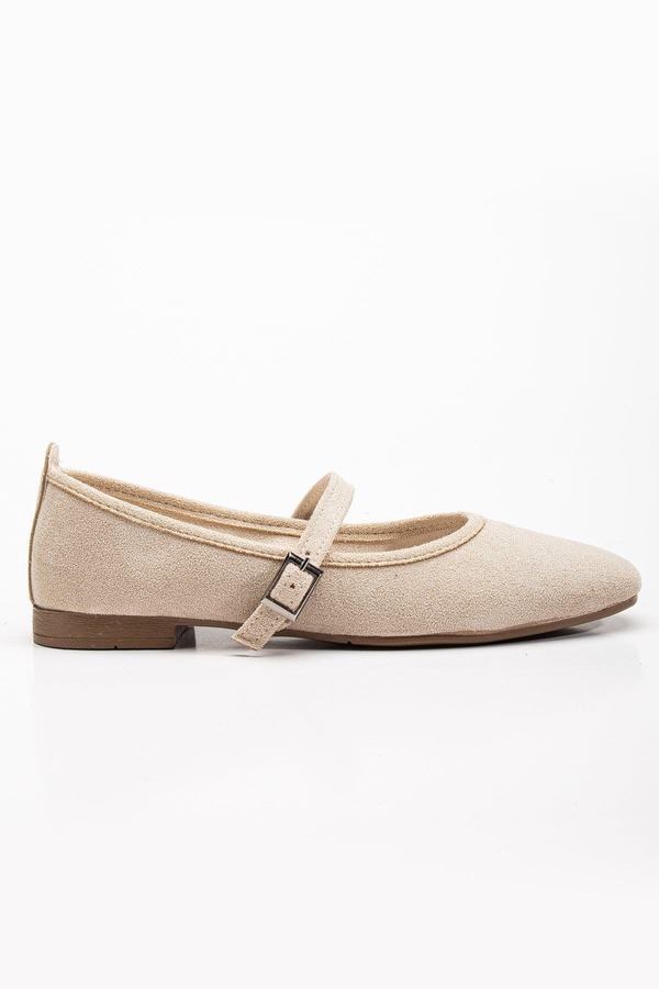 プロローグシューズ レディース パンプス Prologue Shoes Emilie Mary Jane Flat (Women) Beige Suede ベージュ|ReVida 店