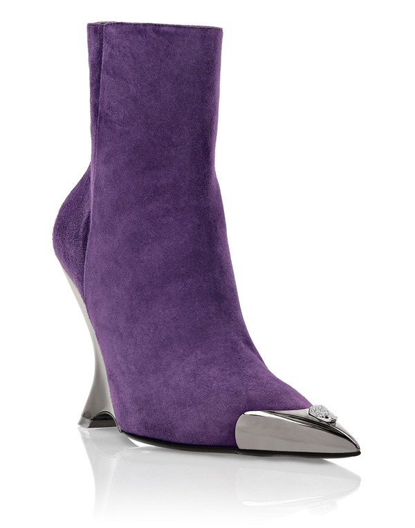 フィリッププレイン レディース シューズ スニーカー スエード ブーツ PHILIPPLEIN Suede Boots Wedge Women (Women) Purple パープル｜ReVida 店