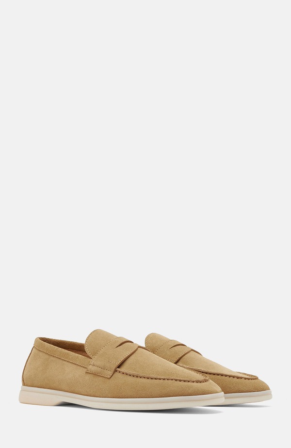 スカロッソ メンズ シューズ スリッポン・ローファー SCAROSSO Luciano Loafers (Men) Beige - Suede ベージュ|ReVida 店