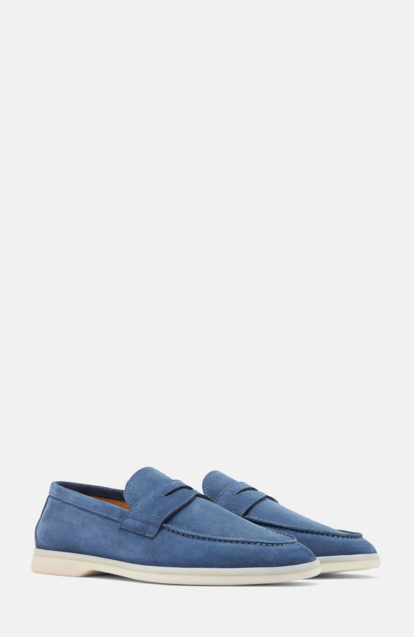 スカロッソ メンズ シューズ スリッポン・ローファー SCAROSSO Luciano Loafers (Men) Steel - Suede｜ReVida 店