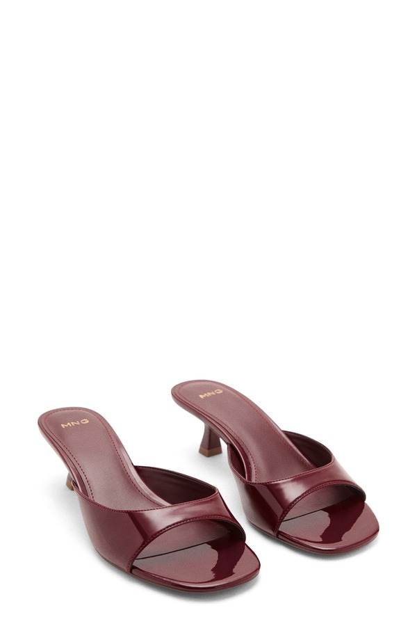 マンゴ レディース シューズ パンプス サンダル ヒール MANGO Kitten Heel Sandal (Women) BURGUNDY バーガンディ|ReVida 店