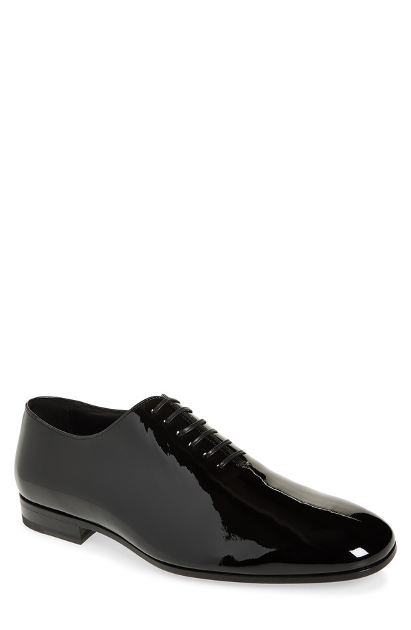 フェラガモ メンズ シューズ スニーカー レザー FERRAGAMO Astro Patent Leather Wholecut Shoe (Men) NERO｜ReVida 店
