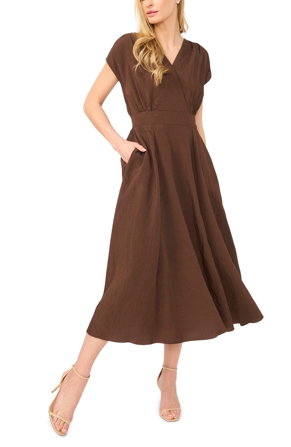 ハロゲン レディース トップス ワンピース マキシ Halogen Dolman Sleeve Maxi Dress CHICORY COFFEE コーヒー｜ReVida 店