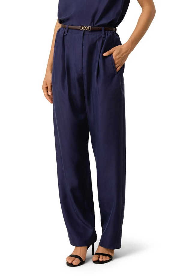 リリーシルク レディース ボトムス レギンス パンツ Lilysilk Women'sand-Washed Silk Habotai Barrel Pants Blueberry サンド｜ReVida 店