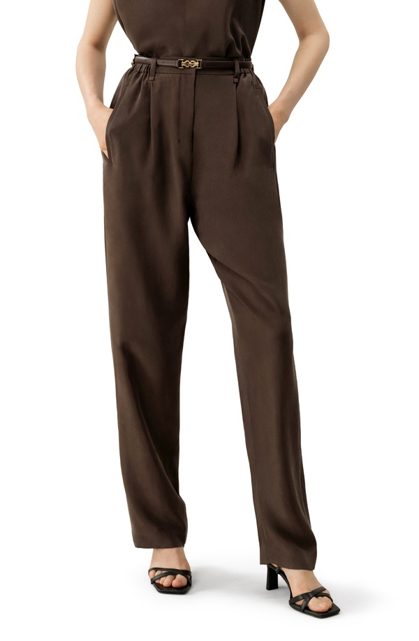 リリーシルク レディース ボトムス レギンス パンツ Lilysilk Women'sand-Washed Silk Habotai Barrel Pants Toffee サンド|ReVida 店