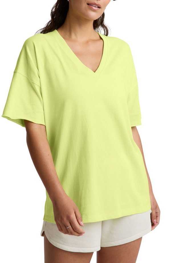 ビヨンドヨガ レディース トップス Tシャツ Vネック ニット Beyond Yoga SoftKnit Better Than Ever Oversize V-Neck T-Shirt ELECTRIC LIME ライム|ReVida 店