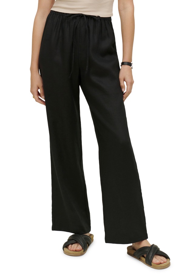リフォーメーション レディース ボトムス レギンス ズボン下 Reformation Olina Tie Waist Pants Black 黒いこと