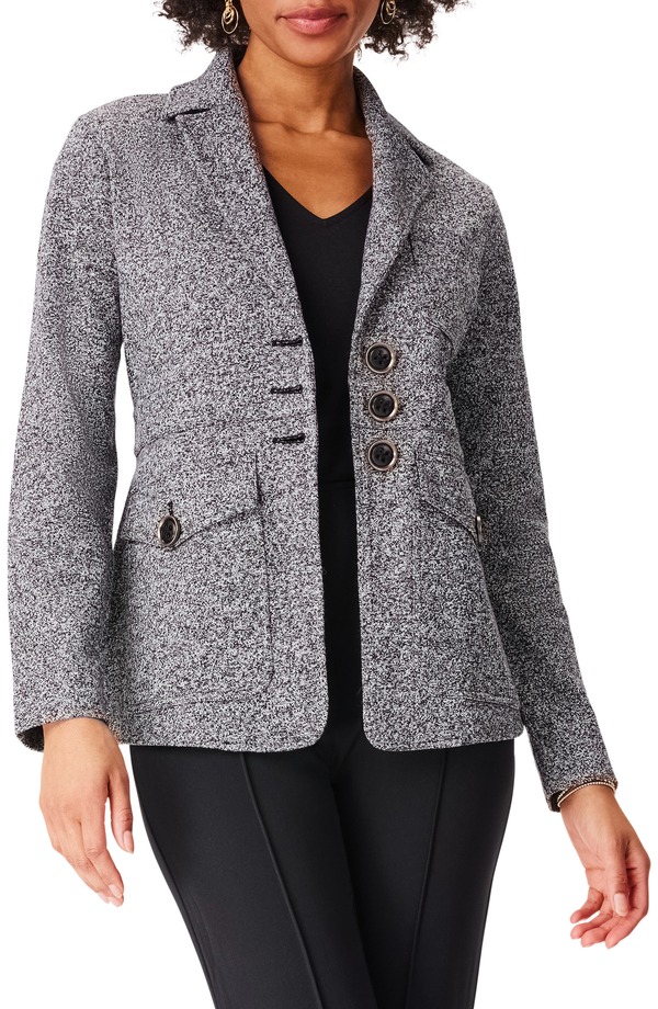 ニックプラスゾーイ レディース アウター ジャケット・ブルゾン ブレザー ニット NIC+ZOEditor Knit Blazer Black Mix ブラック
