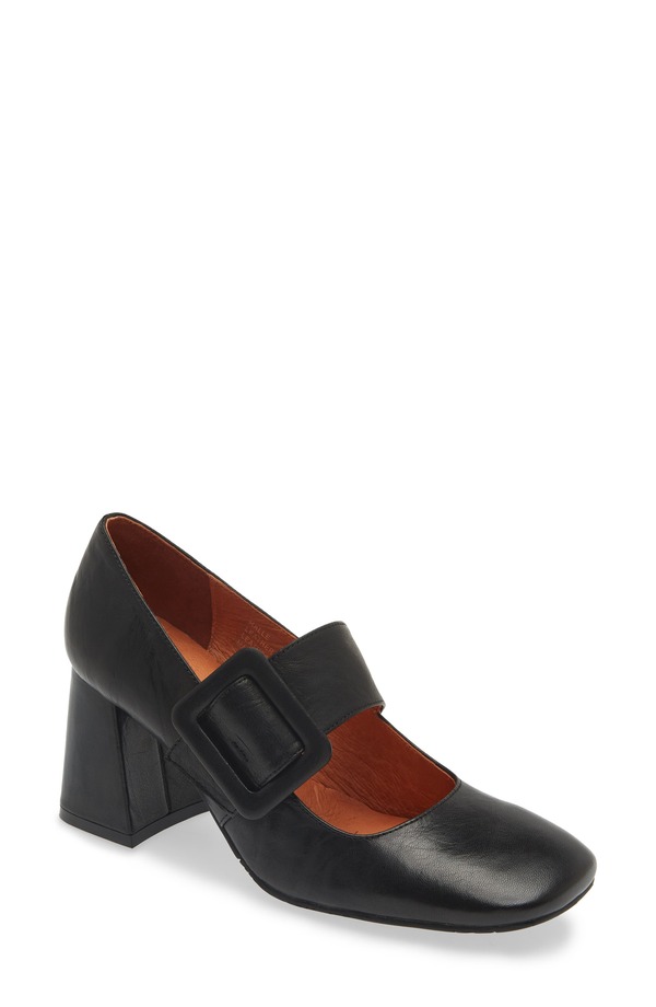 ショコラブルー レディース シューズ ヒール Chocolat Blu Halle Mary Jane Pump Black Leather ブラック