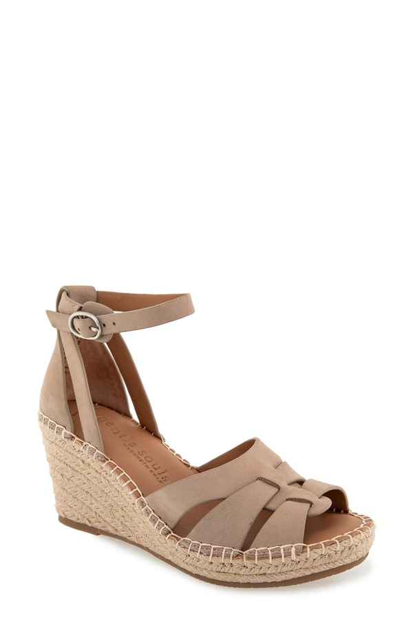ジェントルソウルズ レディース シューズ サンダル Gentle Souls Espadrille Wedge Sandal Mushroom Nubuck｜ReVida 店