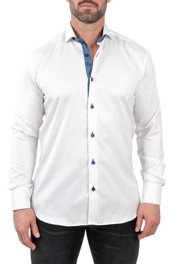 マセオ メンズ トップス シャツ Maceoo Einstein Jacqcoquillage White Button-Up Shirt White ホワイト｜ReVida 店 38,870円