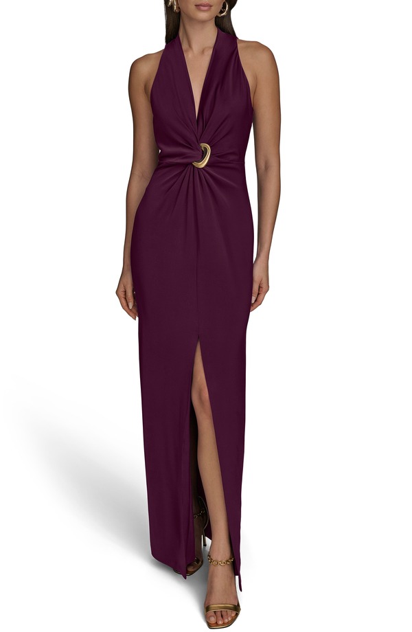 ダナ キャラン ニューヨーク レディース トップス ワンピース ノースリーブ Donna Karanew York Twisted Sleeveless Gown Berry