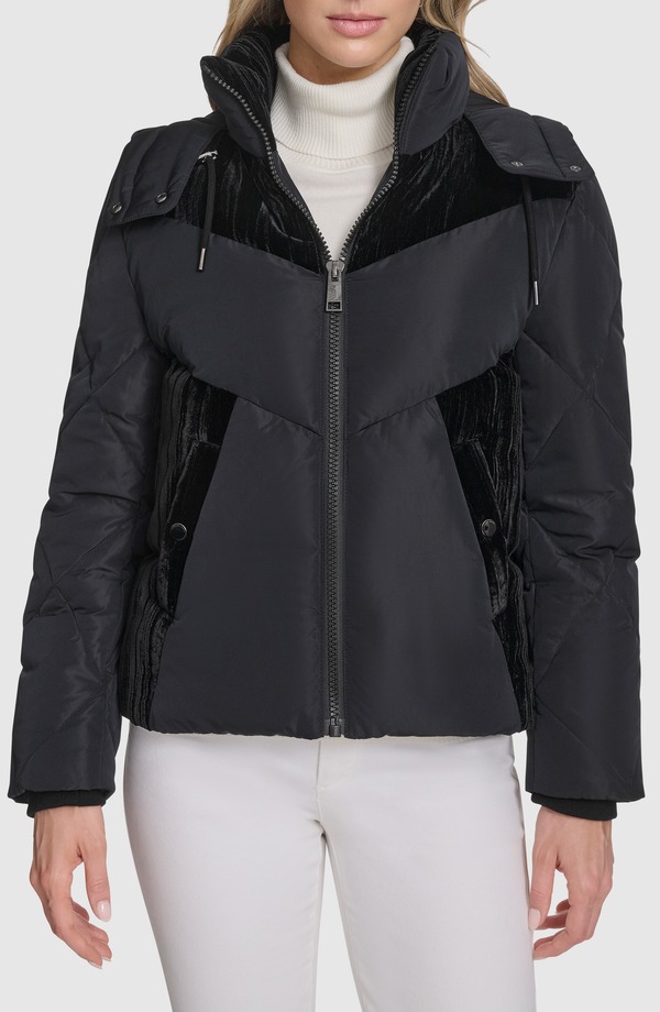 アンドリューマーク レディース アウター ジャケット・ブルゾン Andrew Marc Tayte Puffer Jacket with Removable Hood Black ブラック