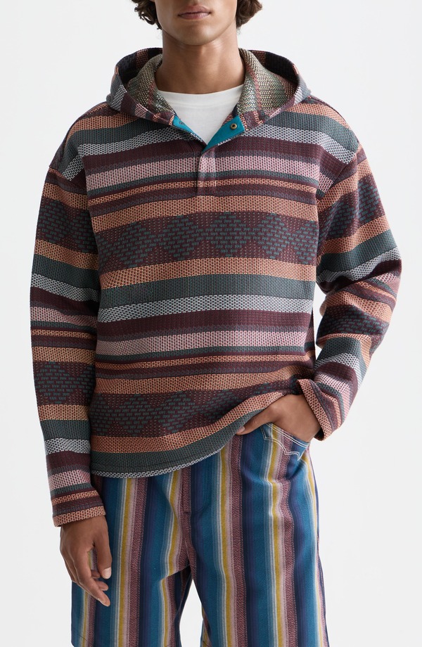 スコッチアンドソーダ メンズ アウター パーカー・スウェット リラックスフィット Scotch & Soda Relaxed Fit Stripe Jacquard Hoodie Pixel Stripe Jacquard ストライプ