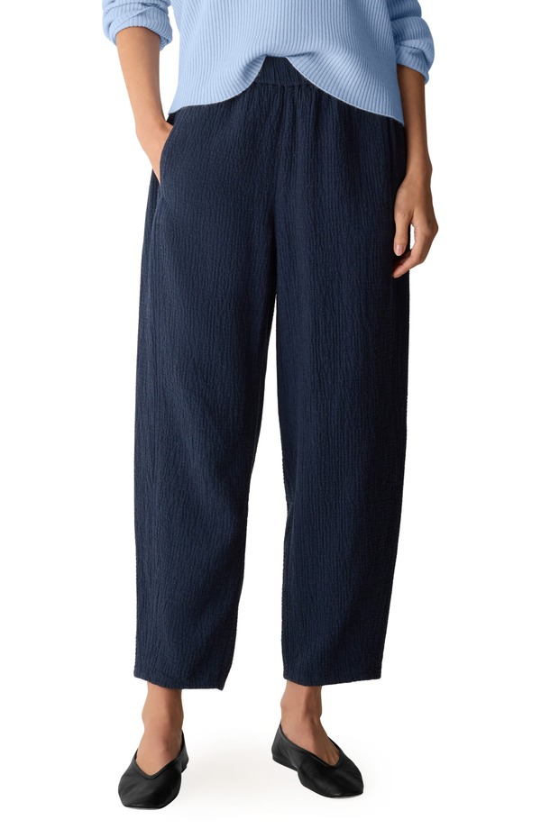 エイリーンフィッシャー レディース ボトムス レギンス ズボン下 綿織物 アンクル Eileen Fisher Stretch Organicotton Ankle Lantern Pants Ink