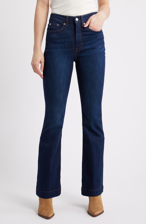 スパンク レディース ボトムス デニムパンツ ハイウエスト フレア ジーンズ SPANXsculpt ReDefine High Waist Flare Leg Jeans DARK INDIGO インディゴ|ReVida 店