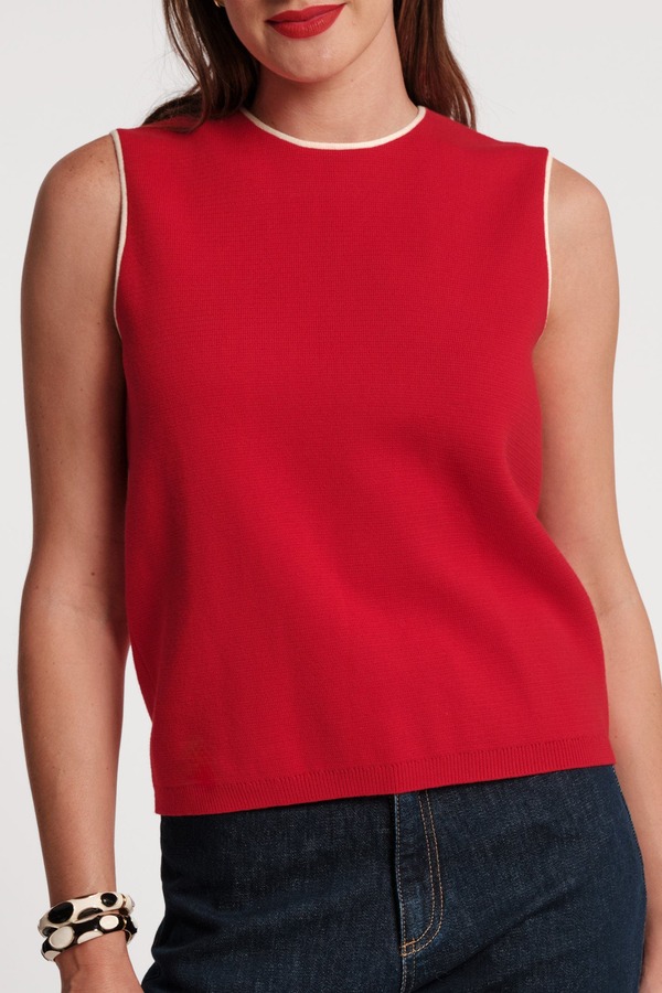 フランセスバレンタイン レディース アウター パーカー・スウェット カラーブロック Frances Valentine Darling Shell Colorblock Piping Red/Oyster レッド|ReVida 店