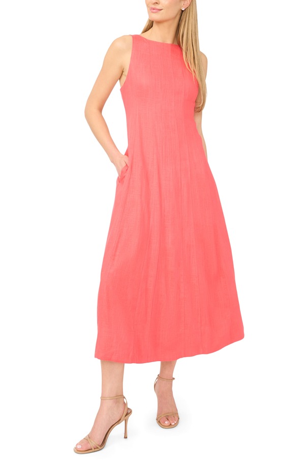 ハロゲン レディース トップス ワンピース ミディ Halogen Seamed Midi Dress CALYPSO CORAL コーラル｜ReVida 店
