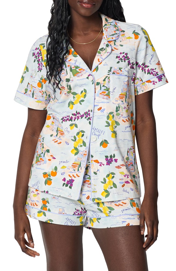 ベッドヘッドパジャマ レディース アンダーウェア ナイトウェア プラスサイズ プリント コットン BedHead Pajamas Print Stretch Organicotton Short Pajamas (Plus Regular) AMALFI ESCAPE｜ReVida 店