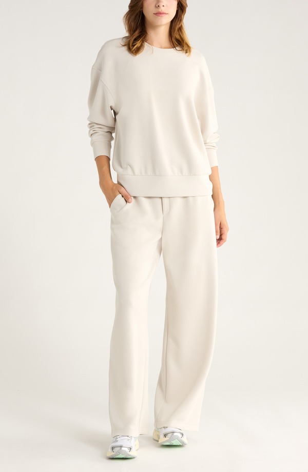 ゼラ レディース アウター パーカー・スウェット シャツ Zella Soft Luxe Boxy Crew Sweatshirt GREY MOONBEAM グレー|ReVida 店