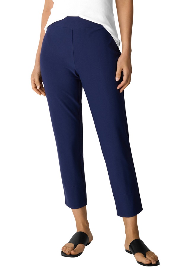エイリーンフィッシャー レディース ボトムス カジュアルパンツ Eileen Fisher Slit Back Slim Cropants DEEP DIVE｜ReVida 店