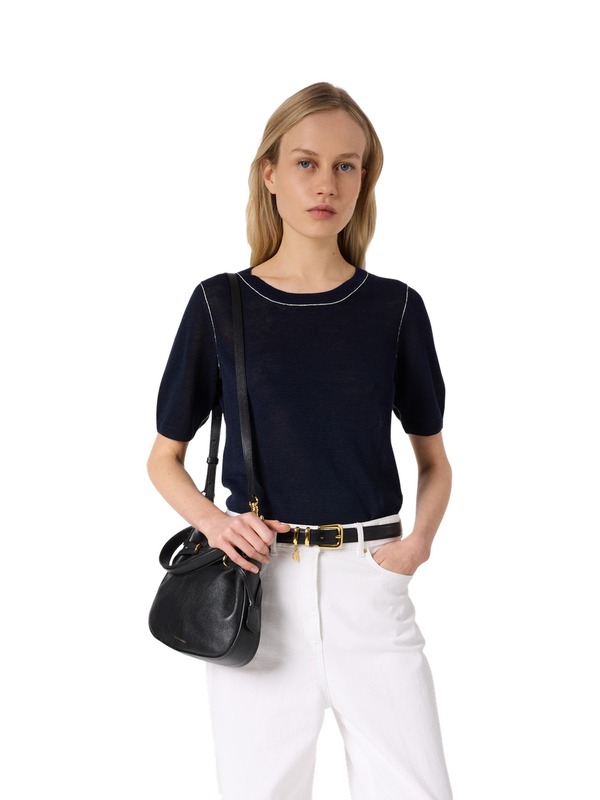 ジェラルド・ダレル レディース アウター パーカー・スウェット セーター GERARDARELoumia Short Sleeve Sweater Navy Blue ネイビー|ReVida 店