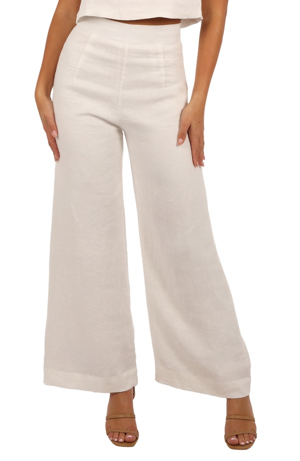 ペタルアンドパップ レディース ボトムス レギンス ワイドレッグ パンツ リネン Petal & Pup Devlinen Wide Leg Pants CLOUD WHITE ホワイト｜ReVida 店