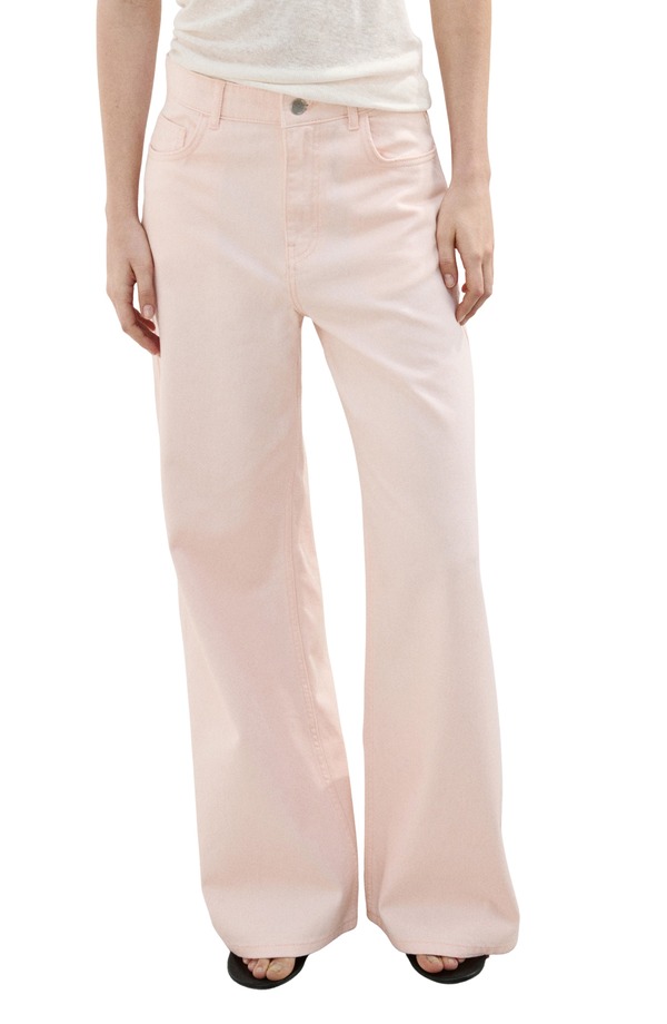 マンゴ レディース ボトムス デニムパンツ ワイドレッグ ジーンズ MANGO Wide Leg Jeans PASTEL PINK ピンク|ReVida 店
