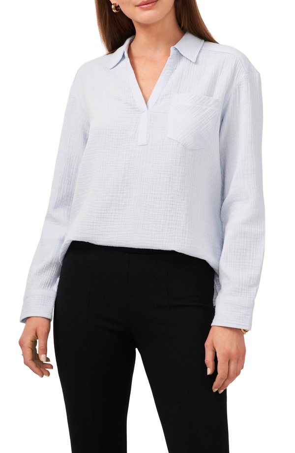 チャウス レディース トップス シャツ Vネック ブラウス Chaus V-Neck Colla red Blouse FROZEN｜ReVida 店