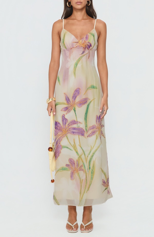 プリンセスポリー レディース トップス ワンピース フラワー柄 マキシ フラワー Princess Polly Isakaia Floral Beaded Maxi Dress FLORAL / MULTI マルチカラー|ReVida 店